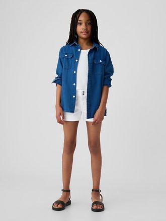 Lågväxt Y2K jeansshorts för barn