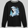 Långärmad grafisk t-shirt för barn, fryst Elsa och vattenhäst