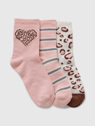 Leopard Crew strumpor för barn (3-pack)