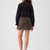 Leopard minikjol i jeans