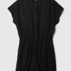 Linen-Blend Utility Romper