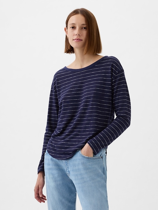 Linne-Blend Boatneck T-shirt Linne-Blend Boatneck T-shirt