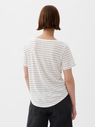 Linne-blandning T-shirt