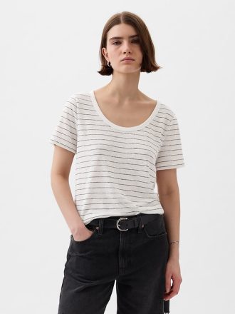 Linne-blandning T-shirt