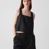 Linne-blandning knapp-rygg cropped linne Linne-blandning knapp-rygg cropped linne