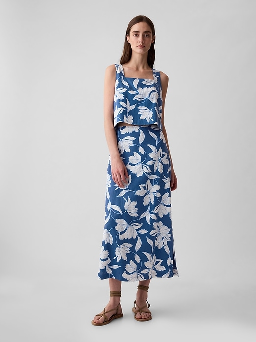 Linne-blandning knapp-rygg cropped linne Linne-blandning knapp-rygg cropped linne