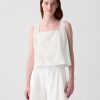 Linne-blandning knapp-rygg cropped linne Linne-blandning knapp-rygg cropped linne
