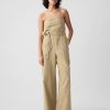 Linne-bomull Cargo Jumpsuit