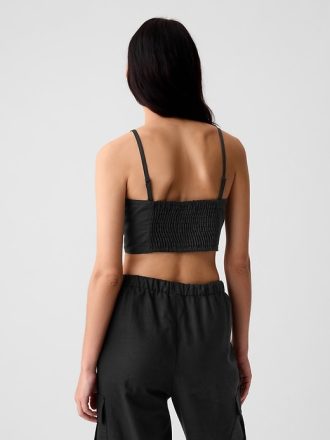 Linne-bomull Cropped Tube Top