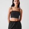 Linne-bomull Cropped Tube Top