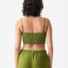 Linne-bomull Cropped Tube Top