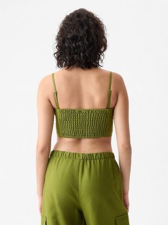 Linne-bomull Cropped Tube Top