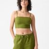 Linne-bomull Cropped Tube Top