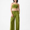 Linne-bomull Cropped Tube Top