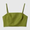 Linne-bomull Cropped Tube Top