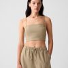 Linne-bomull Cropped Tube Top