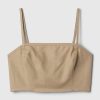 Linne-bomull Cropped Tube Top