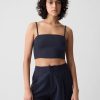 Linne-bomull Cropped Tube Top