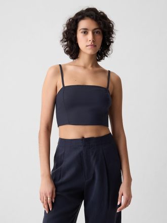 Linne-bomull Cropped Tube Top