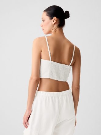 Linne-bomull Cropped Tube Top