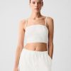 Linne-bomull Cropped Tube Top