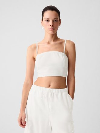 Linne-bomull Cropped Tube Top