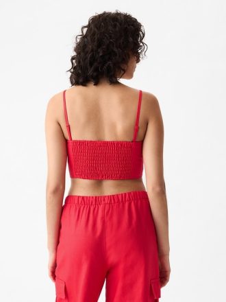 Linne-bomull Cropped Tube Top