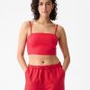 Linne-bomull Cropped Tube Top