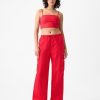 Linne-bomull Cropped Tube Top