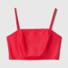 Linne-bomull Cropped Tube Top