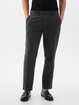 Linne-bomullsbyxor i Slim Fit