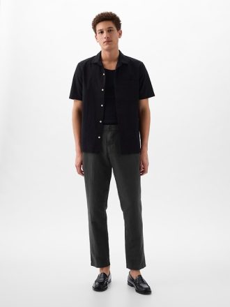 Linne-bomullsbyxor i Slim Fit