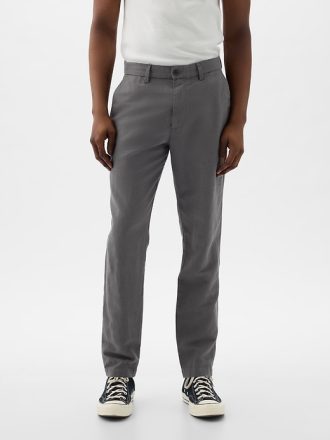 Linne-bomullsbyxor i Slim Fit