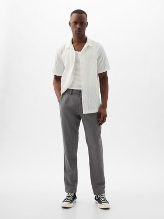 Linne-bomullsbyxor i Slim Fit
