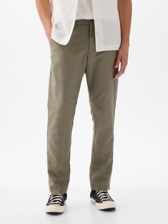 Linne-bomullsbyxor i Slim Fit