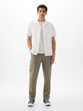 Linne-bomullsbyxor i Slim Fit