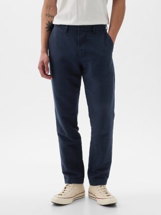 Linne-bomullsbyxor i Slim Fit