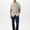 Linne-bomullsbyxor i Slim Fit