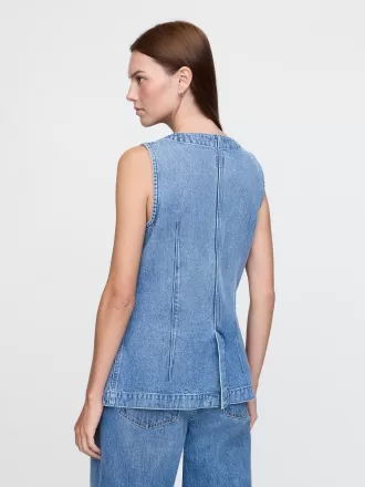 Longline jeansväst