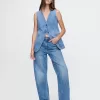 Longline jeansväst