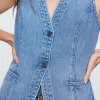 Longline jeansväst