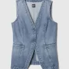 Longline jeansväst