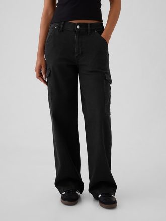 Loose Cargo-jeans i mellanhög '90-tal
