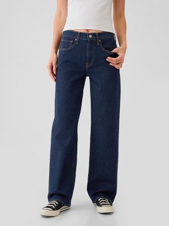 Lösa jeans i medelhög 90-tal