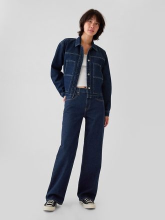 Lösa jeans i medelhög 90-tal
