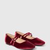 Mary Jane Flats med dubbla band i sammet