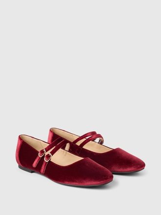 Mary Jane Flats med dubbla band i sammet