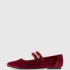 Mary Jane Flats med dubbla band i sammet