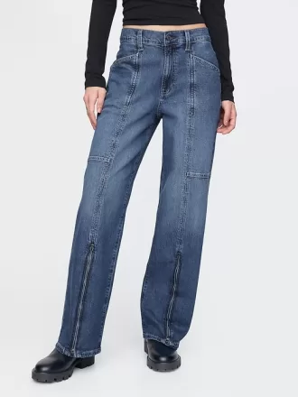 Medelhöga 90-tals lösa jeans