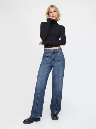 Medelhöga 90-tals lösa jeans